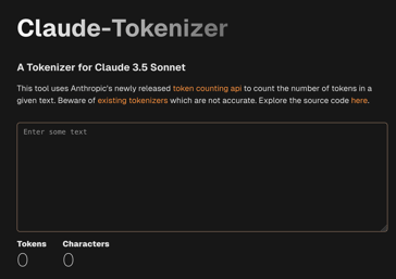 Screenshot Claude Tokenizer